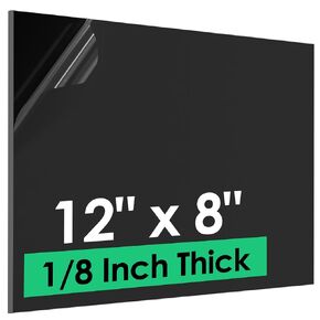 ABS Plastic Sheet 1/8" x 36" x 24", Big Black Plastic Sheet Rigid Thermoplastic Sheet, ABS Plastic Board for Sign, Craft, DIY Display Project, 2 Different Surfaces - Texture & Smooth, 1 Pack in Kuwait