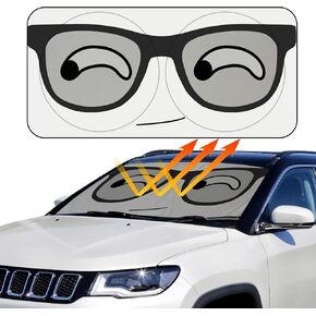 Car Sun Shade Windshield Cute Eye Sunshade, AYAMAYA Portable Big Cute Cartoon Car Window Sun Shades Automotive Outdoor UV Rays Protector Waterproof Folding Sun Visor for Baby (59"x33") in Kuwait