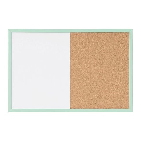 لوحة بيضاء من مجموعة MasterVision Pastel Combo للمسح الجاف/لوحة إعلانات من الفلين، إطار MDF باللون الأزرق، 23.62 بوصة × 17.72 بوصة in Kuwait
