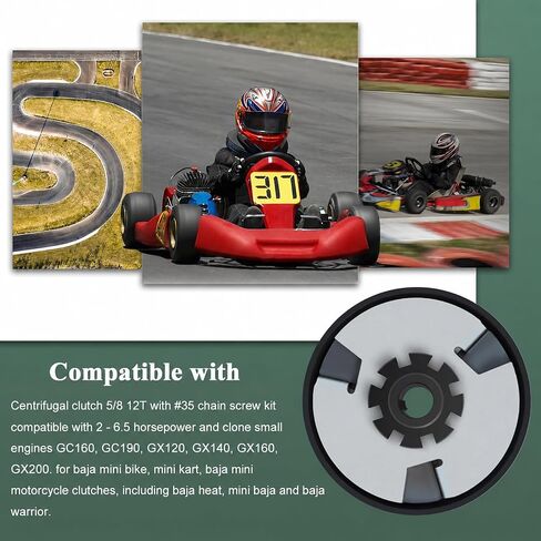 Mini Bike Go Kart Clutch 5/8" Centrifugal Clutch Set Bore 12 Tooth with 35 Chain Predator 212 Clutchs Engine for Lawnmower Fun Kart 6.5HP in Kuwait