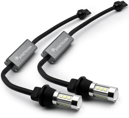 Syneticusa 3157 Error Free Canbus Ready Yellow/Amber LED Front/Rear Turn Signal Light Bulbs DRL Parking Lamp No Hyper Flash All in One in Kuwait