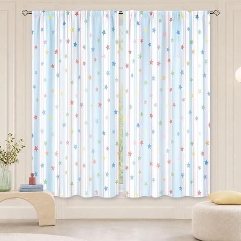 Cinbloo Pink Blue Spot Not Glitter Curtains 29Wx63H Inch Rod Pocket Colorful Baby Girls Bedroom Decor Ombre Purple Mermaid Dots Printed Girly Princess Women Living Room Window Drapes Fabric 2 Panels in Kuwait