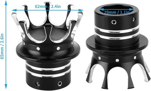 Aramox Front Axle Nut Covers Caps Kit, 5 Colors Front Axle Nut Cap Covers Distinctive Crown Styling CNC Aluminum Alloy for Motorbike Modification(Black Chrome) in Kuwait