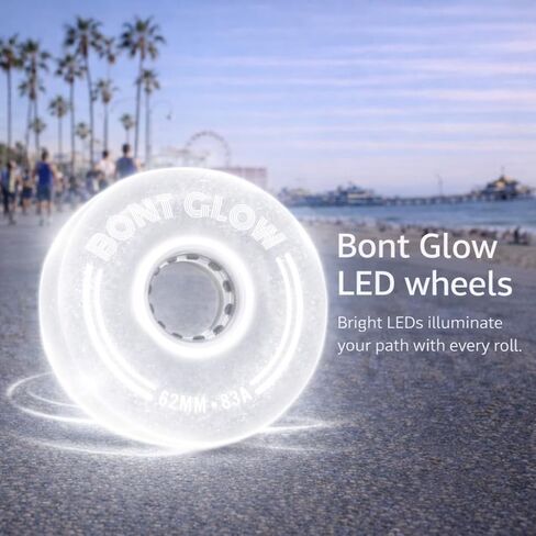 Bont Skates - زلاجات دوارة احترافية من جلد الغزال الأرجواني مع عجلات LED مضيئة - داخلية وخارجية - زلاجات دوارة للنساء - الفتيات - زلاجات للسيدات in Kuwait