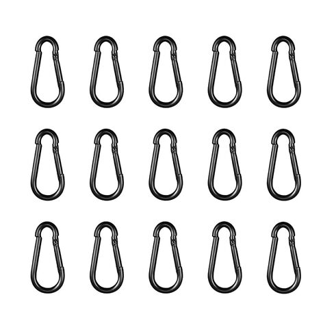 50Pack M5 Spring Snap Hook, 2 Inch Galvanized Steel Large Quick Link Carabiner Clips, 200LBS Holding Capacity Spring Clips Link Buckle for Hammock Swing Outdoor Travel in Kuwait