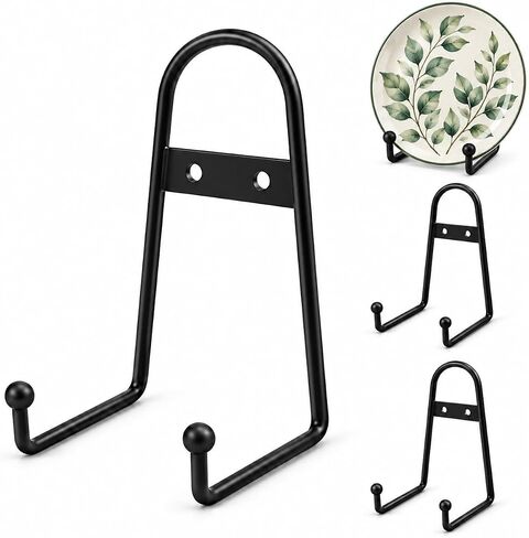 Artliving 8 Inch Large Black Metal Wall Mount Display Easel Plate Hanger Vertical Plate Stand Holders Picture Frame Stand for Wall in Kuwait