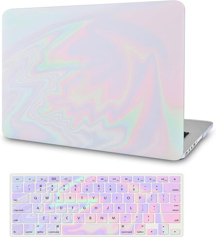 متوافق مع غطاء حافظة MacBook Pro مقاس 14 بوصة إصدار 2024-2021 M3 A2918 A2992 M2 A2779 M1 Pro/Max A2442 مع غطاء صلب بلاستيكي لبطاقة الهوية باللمس + غطاء لوحة المفاتيح (أسود غير لامع) in Kuwait
