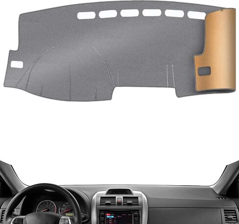Upgrade Dacron Dashboard Cover Fit for 2009-2013 Toyota Corolla Effective Anti Glare, Reduce Reflection, Sun Protection, Dust Proof, Moisture Absorption UV-Proof -Grey in Kuwait