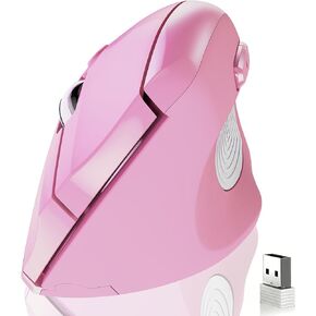 memzuoix Ergonomic Vertical Wireless Mouse - 2.4G Optical Cordless Mice with 3 DPI Levels (800/1200/1600) - Right-Handed Large Size Mouse for Laptop, Mac, PC, Desktop-Blue in Kuwait