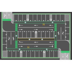 HUAHOO Kids Carpet Playmat, Car Rug for Toy Cars and Trains, Non-Slip Play Mat for Playroom & Classroom (Parking, 39x52in) in Kuwait