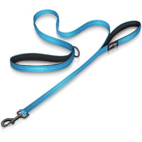 Reflective 6 Feet Nylon Dog Leash with Padded Double Handles, 1" Width, RED in Kuwait