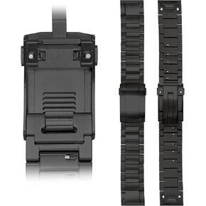 LDFAS Fenix 7/6/5 Band, 22mm Titanium Metal [Super Scratch Resistant] Quick Easy Fit Watch Strap Compatible for Garmin Fenix 7 Pro/6 Pro/5 Plus/quatix 7/Instinct 2 Bands, SSR-Black in Kuwait