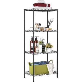 BestOffice | 4-Tier Wire Storage Shelves | 36x14x54 | Chrome | with Adjustable Racks | Heavy-Duty Metal Shelf, Holds Upto 1000 lbs | No-Tool Assembly | Ideal for Home & Garage Shelving in Kuwait