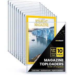 Magazine Toploader - 7mm Thick Plastic Sleeves, 9x11.5 Top Loader Binder Magazine Protectors for Collectors, 10 Pack in Kuwait