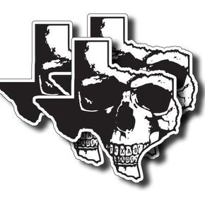 Texas Made Skull State Outline Vinyl Decal Bumper Sticker for Vehicles, Laptop, Tumblers, Cups (3" (Three Pack)) in Kuwait