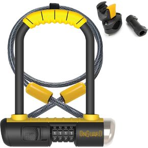 مجموعة كابلات ONGUARD Bulldog Combination U-Lock، أسود/أصفر in Kuwait