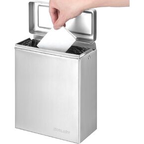 Sanitary Napkin Receptacle Wall Mounted Tampon Holder, Garbage Can for Bathroom Clean & Odor-Free Restroom for Home, Office & Public Restrooms (Stainless Steel) in Kuwait