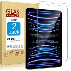 2Pack Screen Protector for iPad Air 5th 4th Generation (Air 5/4 Gen, 10.9 Inch, 2022/2020) iPad Pro 11 Inch All Models Tablet - Tempered Glass, Face ID & Apple Pencil Compatible in Kuwait