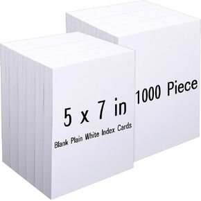 1000 Pieces 5 x 7 Index Cards Blank White Index Cards Bulk, 120 lb Postcards Stock Printer Paper for Invitations, Photo Paper, Greeting Cards, DIY Card Making in Kuwait