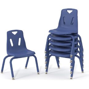 Berries Jonti-Craft 8126JC6114 Stacking Chairs with Powder-Coated Legs, 16" Height, Orange, Pack of 6 in Kuwait