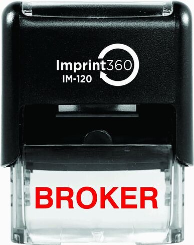 AS-IMP1047 - معتمدة لتكون نسخة حقيقية ودقيقة من خط التوقيع الأصلي، ختم مطاطي ذاتي التحبير عالي الجودة تجاريًا، حبر أحمر، مقاس 9/16 بوصة × 1-1/2 بوصة in Kuwait
