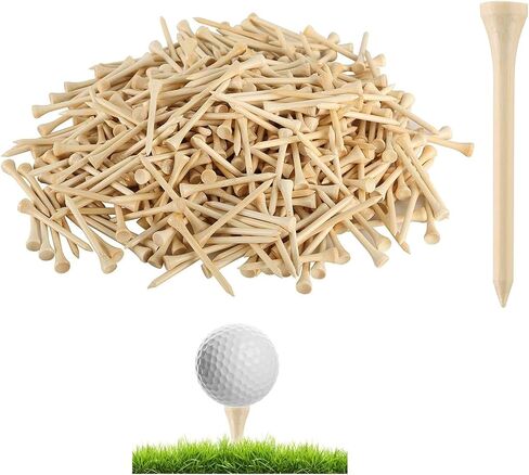 Bamboo Golf Tees 1000 PCS 2-3/4 inch Length | Bamboo Golf Tees, 7X Stronger Than Wood Golf Tees, Reduce Friction & Side Spin in Kuwait