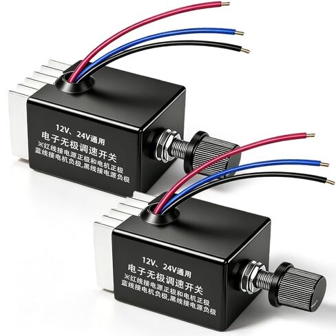 2pcs 12V/24V DC Motor Speed Controller Universal,Knob Screw Electronic Stepless Speed Regulator Switch,Adjustable Motor Speed, Automobile Fan HeaterControl, Fans Speed Regulation in Kuwait