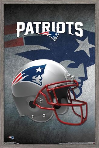 Trends International NFL New England Patriots - Helmet 16 Wall Poster, 22.375" x 34", Black Framed Version in Kuwait