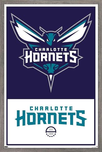 Trends International NBA Charlotte Hornets - ملصق حائط بشعار 21، 22.375 بوصة × 34 بوصة، نسخة غير مؤطرة in Kuwait