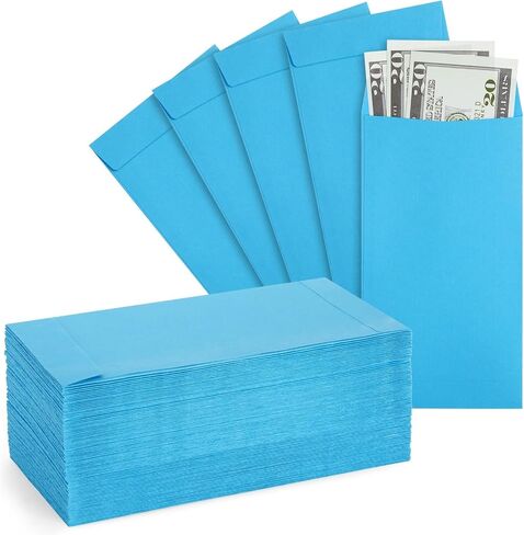 Okuna Outpost 100 Pack Red Cash Envelopes for Coins, Saving, Budgeting (3.5x6.5 In) - Small Money Envelopes for Cash in Kuwait
