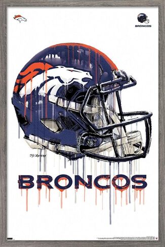 ملصق حائط من Trends International NFL Denver Broncos - خوذة التنقيط 20 in Kuwait