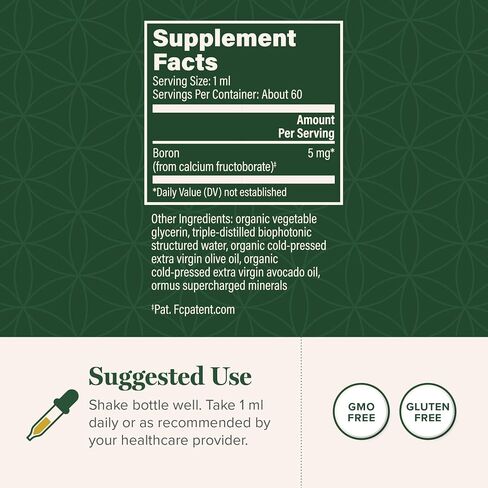 Global Healing Boron Supplement for Men and Women - More Bioavailable Than Liposomal for Bone Health, Metabolism, and Enhanced Magnesium Absorption, 5 mg (2 Oz) in Kuwait