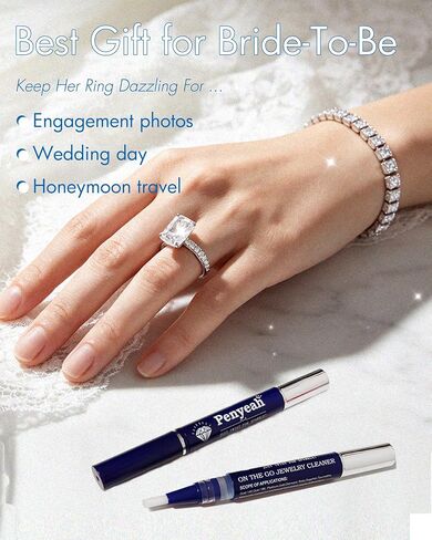 Diamond Ring Cleaner Pen, Quick & Portable Jewelry Cleaning Pen, Softer & Longer Brush Cleaning Kit for Engagement Ring,Moissanite,Gemstones - Engagement Gifts for Her in Kuwait