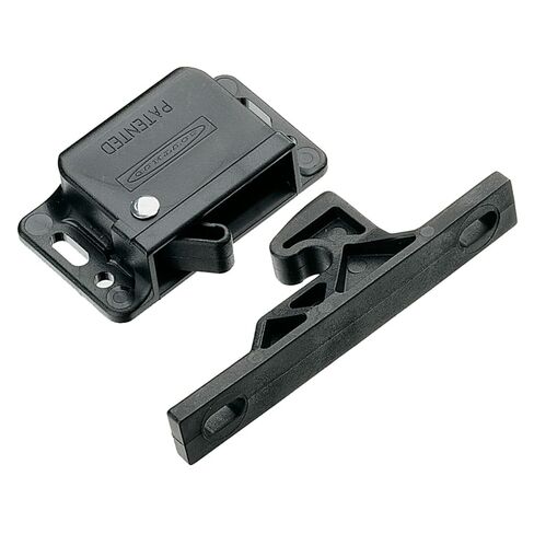 Southco C3-810 Series Passivated Plastic Grabber Catch Side Mount Concealed Push-To-Close Latch with Black Spring, 44N Pullup, Black (Pack of 2) in Kuwait