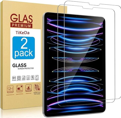2Pack Screen Protector for iPad Air 5th 4th Generation (Air 5/4 Gen, 10.9 Inch, 2022/2020) iPad Pro 11 Inch All Models Tablet - Tempered Glass, Face ID & Apple Pencil Compatible in Kuwait