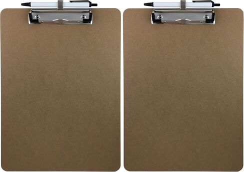 Pen Holder Clipboard, Letter Size, Low Profile Clip, Hardboard, 6-Pack (Pen Included) in Kuwait