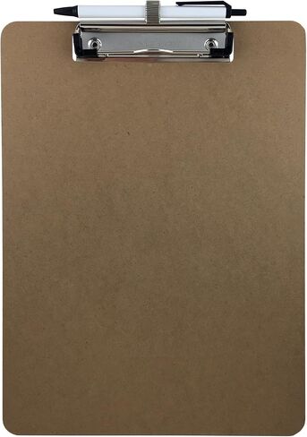 Pen Holder Clipboard, Letter Size, Low Profile Clip, Hardboard, 6-Pack (Pen Included) in Kuwait
