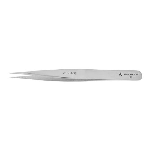 Excelta - 21-SA-SE - Tweezers - Strong Point - Straight - One Star - Anti-Mag. SS - Serrated Tips, 0.85" Height, 0.45500000000000002" Wide, 6" Length in Kuwait