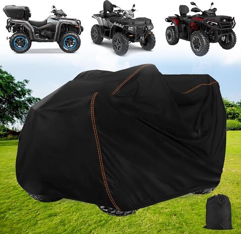 2-UP ATV غطاء كبير 4 عجلات دراجة رباعية غطاء تخزين الثقيلة 420D، في الهواء الطلق مقاوم للماء ضد الرياح ل CFMOTO Cforce، بولاريس سبورتسمان، يمكن آم أوتلاندر، ياماها، هوندا ATV، 91 بوصة طول × 49 بوصة عرض × 51 بوصة ارتفاع in Kuwait