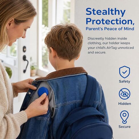 Airtag Holder for Kids Hidden,4 Pack AirTag Waterproof Holder with 3M Adhesive Sticker,Soft Silicone Air Tag. Holder Kids with Pin is,Suitable for Kids,Elderly,Bike,Backpack,Luggage in Kuwait