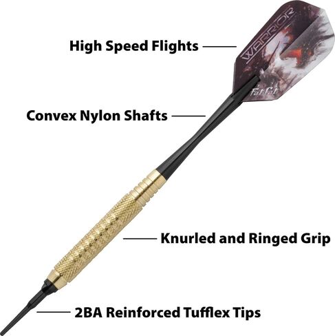 Fat Cat Warrior Steel Tip Darts, 18 Grams Black in Kuwait