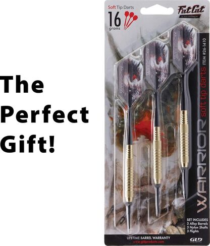 Fat Cat Warrior Steel Tip Darts, 18 Grams Black in Kuwait