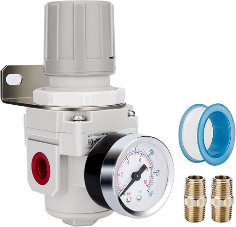 NANPU 3/8" NPT Air Regulator for Compressed Air System, 150 psi Steel-Protected Gauge in Kuwait