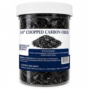 1/4" Chopped Carbon Fiber Strands - 4 oz Jar in Kuwait