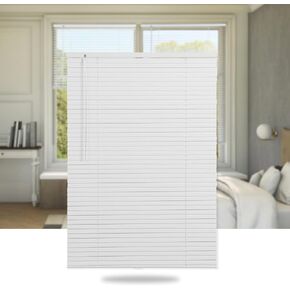 SEEYE Cordless Mini Blinds Aluminum Venetian Blind Horizontal Window Shades, 1" Slat Size - Rooming Darkening Blinds Anti-UV & Waterproof for Bedroom, Office, Easy to Install, 46" W x 48" H, Brown in Kuwait