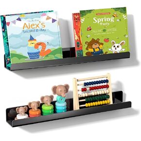 NiHome Clear Magnetic Acrylic Book Shelves 2-Pack, 17'' for Whiteboard, Classroom and Fridge Storage, Sleek Design for Large Picture Books and File Holders, Holds up to 8.5 lbs in Kuwait