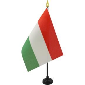 AZ FLAG Hungary Table Flag 4'' x 6'' - Hungarian Desk Flag 15 x 10 cm - Golden Spear top in Kuwait