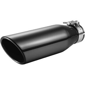 A-KARCK Black Chrome Exhaust Tips 3.5" Inlet, 3.5" Inlet 5"Outlet 12" Length Clamp on Universal Never Fading Stainless Steel Muffler Tip in Kuwait