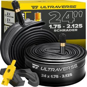 Bike Inner Tube for 24 X 1.75/1.95/2.10/2.125 inch Bicycle Tire Sizes with Schrader Valve - Rubber Tubes for Kids Mountain Bikes, Cruisers, Woman City Bikes – Set of 2 in Kuwait