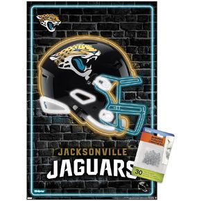 Trends International NFL Jacksonville Jaguars - Neon Helmet 23 Wall Poster with Push Pins in Kuwait